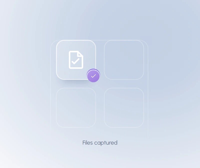 Incoming requests and instrument files land in the right records: Files captured. Request exports and instrument files are matched to their sample records.