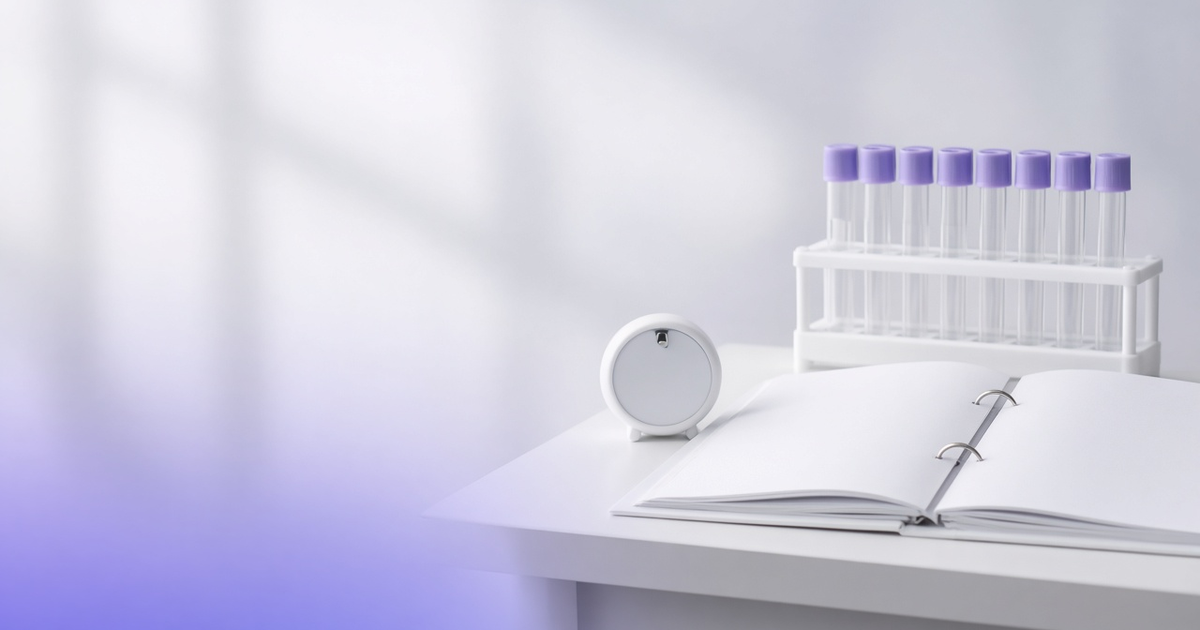 Protocol binder with a timer and tube rack, representing lab management tips and protocols
