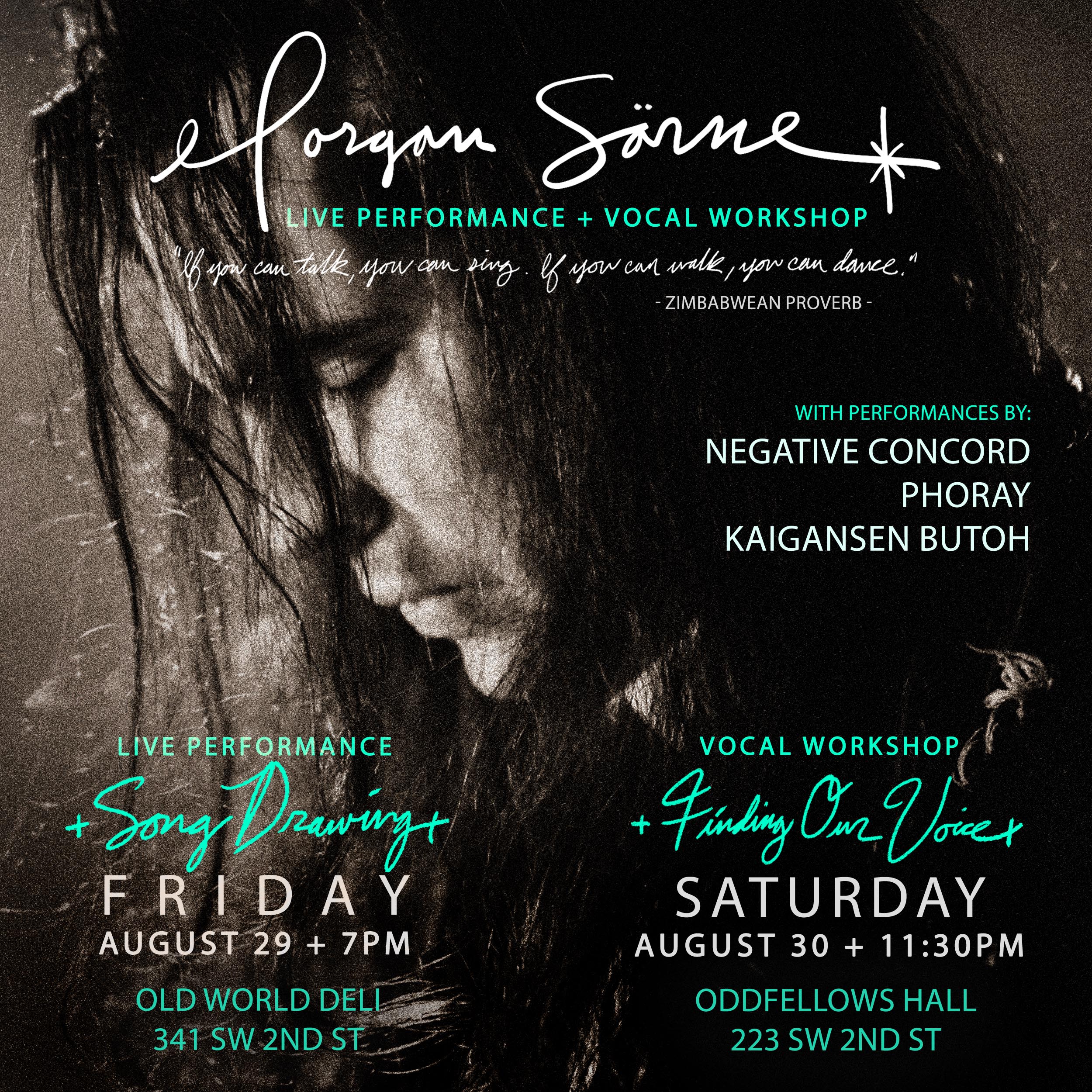Morgan Sorne Live Performance + Vocal Workshop