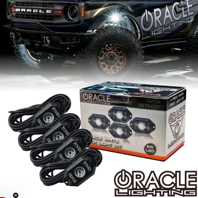 ORACLE Lighting four-piece white rock light kit and retail packaging