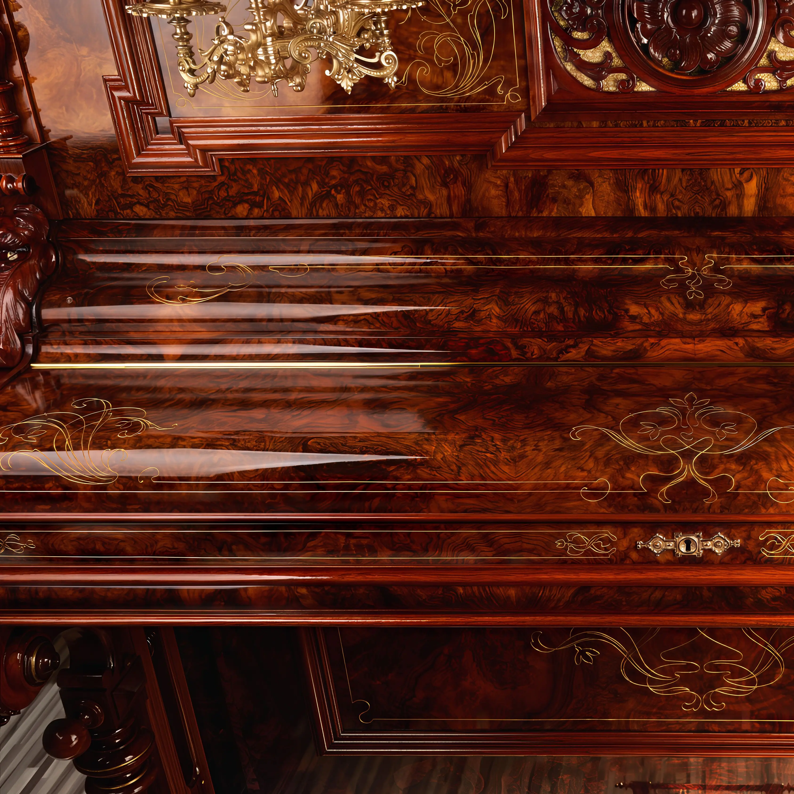 Stichel Klavier Würzelholz