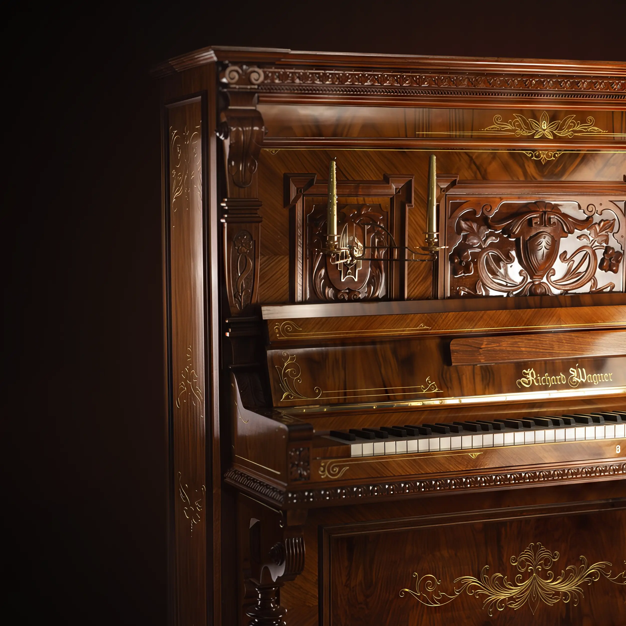 Richard Wagner Klavier Schellack Holzschnitzerei
