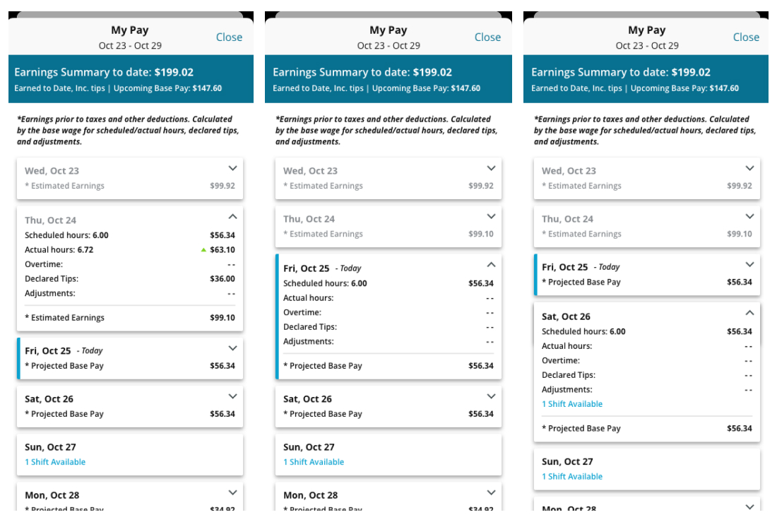 MyPay high fidelity wireframes