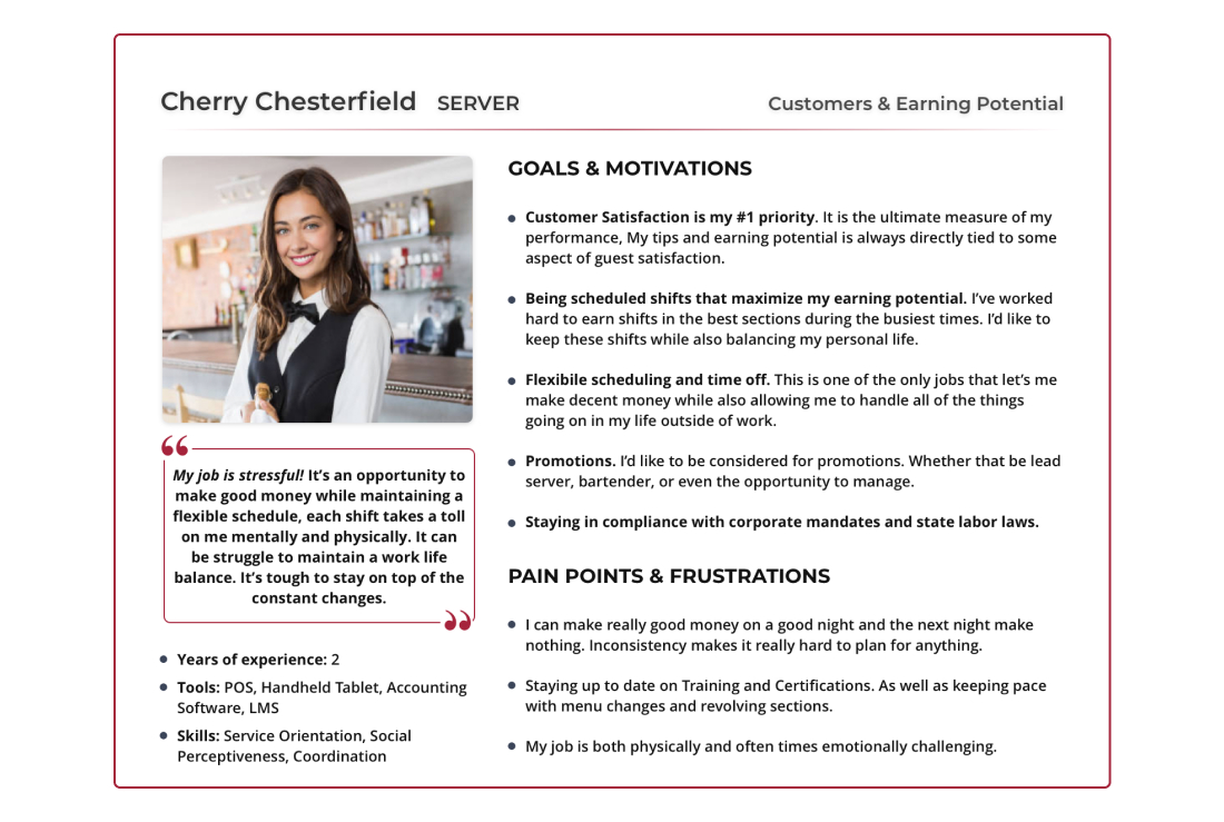 User Persona - Server