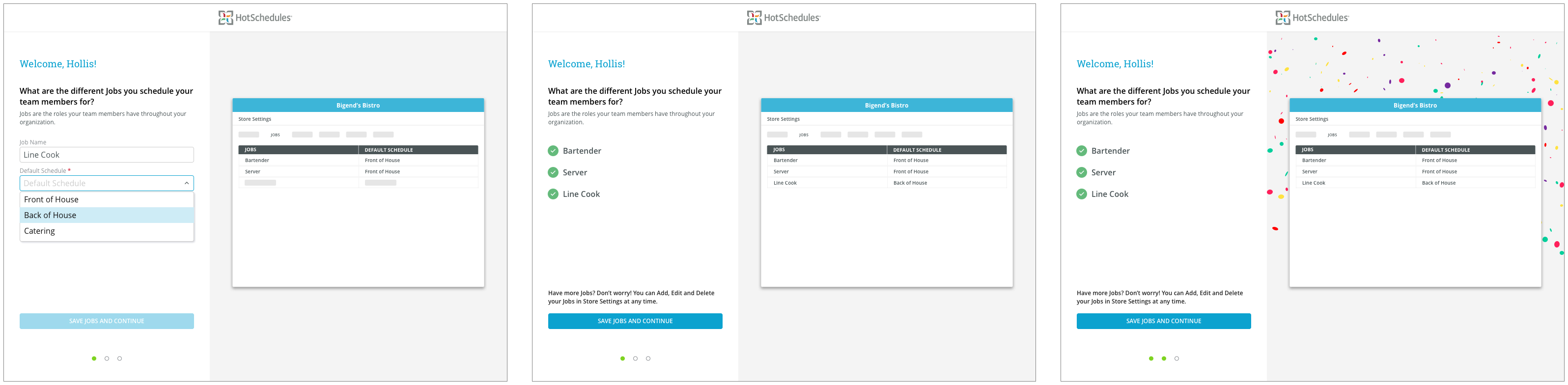 essentials dynamic onboarding - add jobs screens