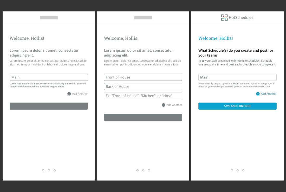 Essentials low fidelity wireframes
