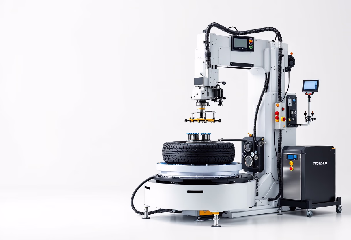 image of a tire changing station in an automotive service