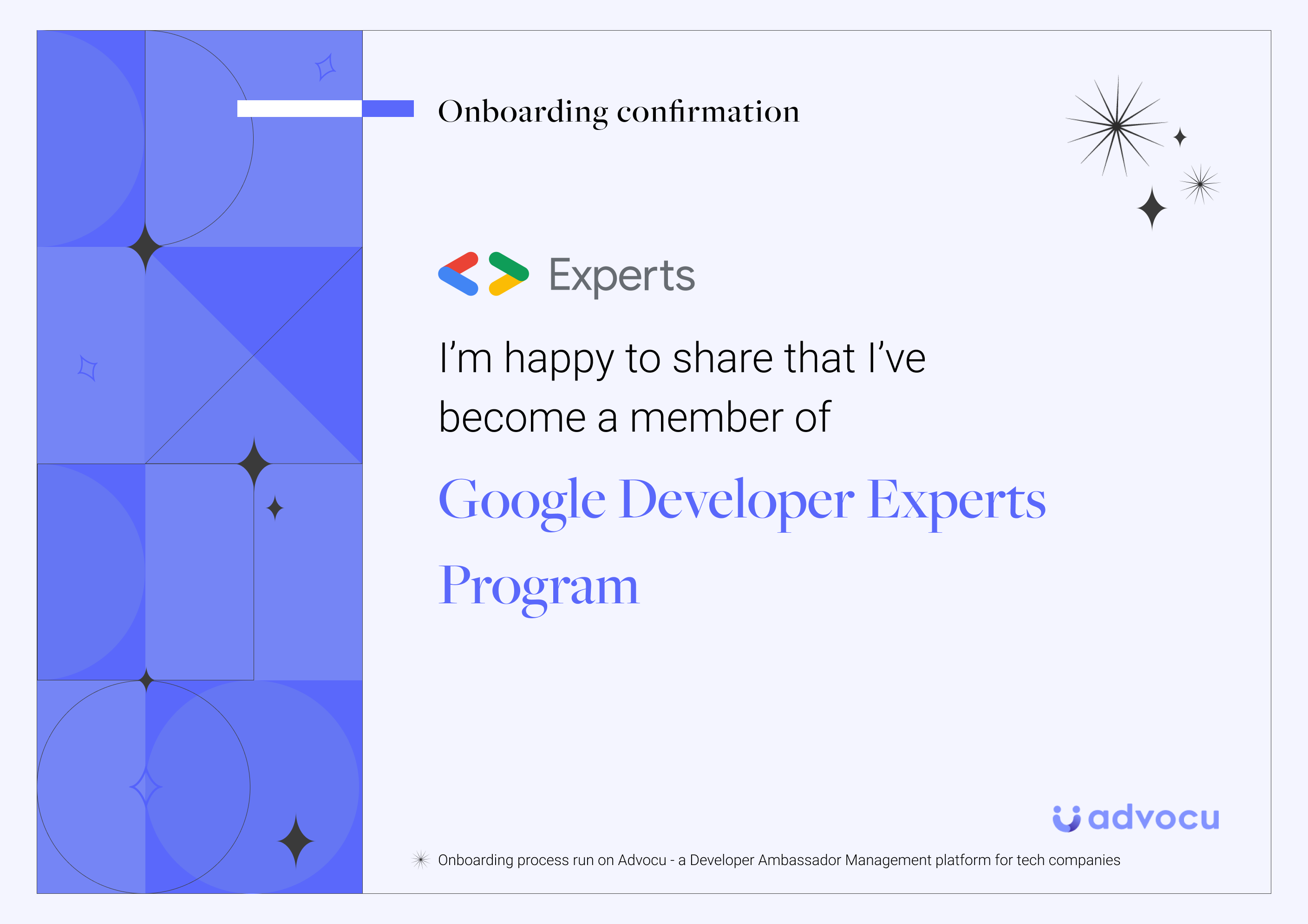 Excited to embark on my new journey as a member of Google Developer Experts!
