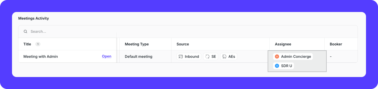 check how the meeting was booked