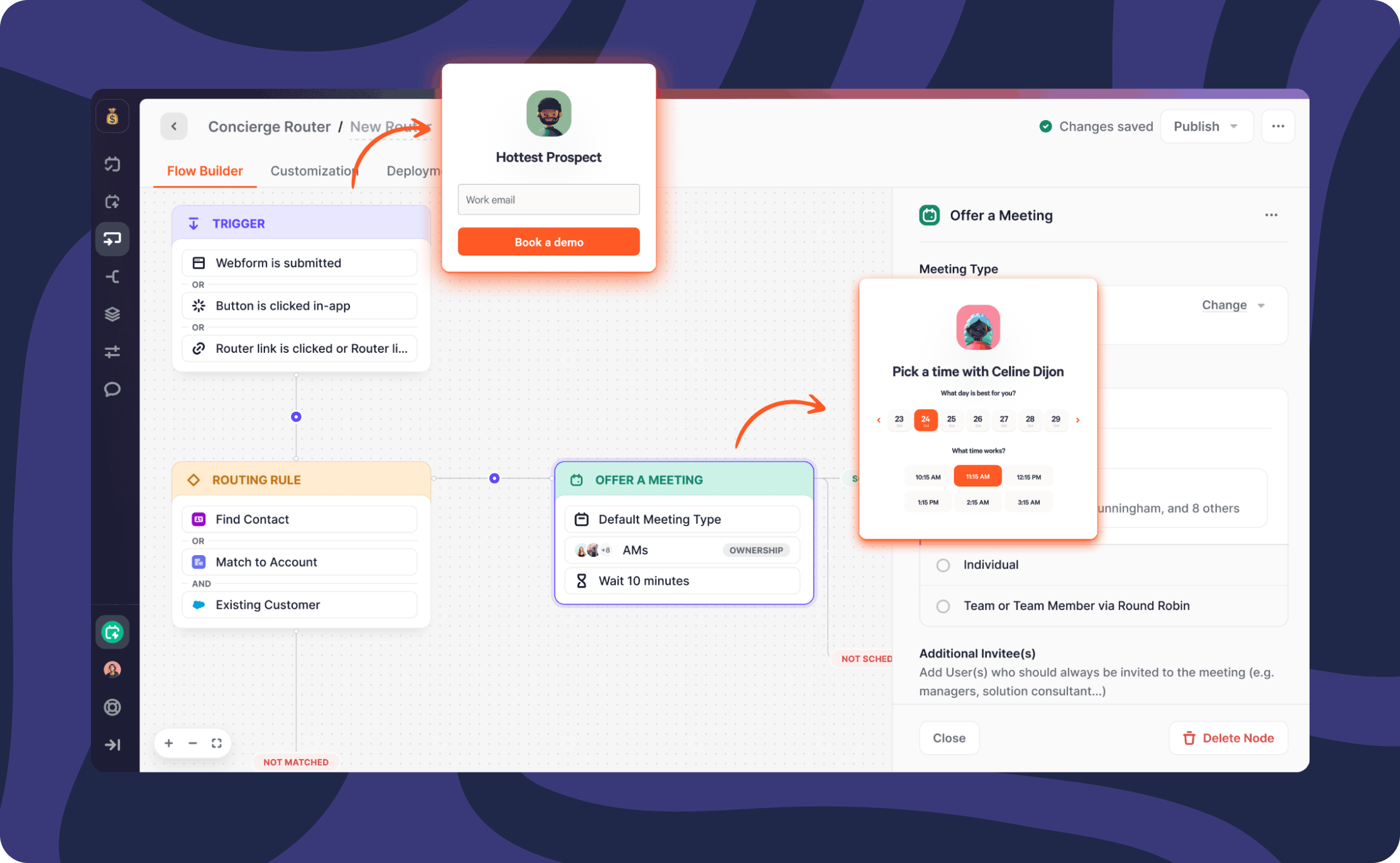 how chili piper's concierge routes leads