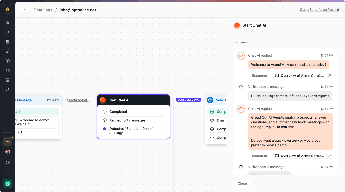 chat ai logs for every interation
