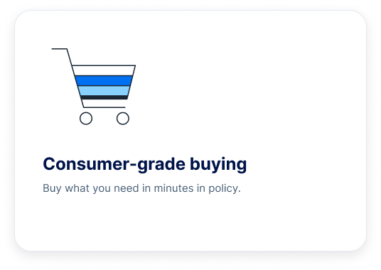 Consumer-grade buying — buy what you need in minutes, in policy