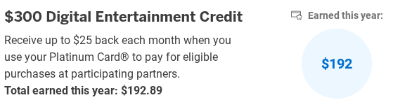Amex Platinum Entertainment Credit