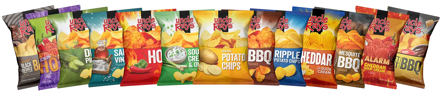 Uncle Ray's Products Lined Up