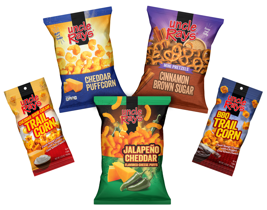 New Sweet Black Pepper Bacon and Sweet Heat BBQ chips by Uncle Ray's.