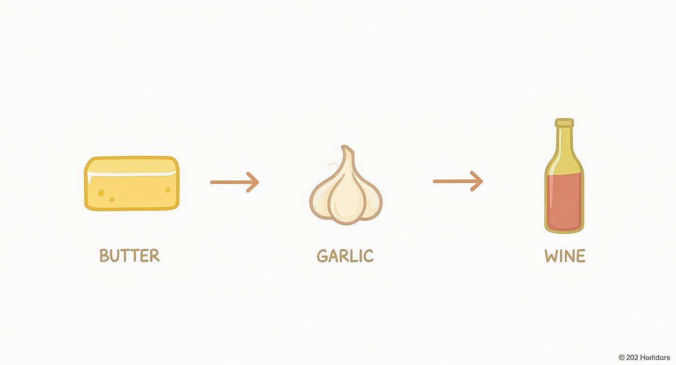 Infographic about how to cook scampi