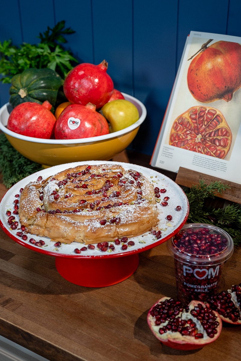 Pomegranate & Pistachio Phyllo Spiral Tart