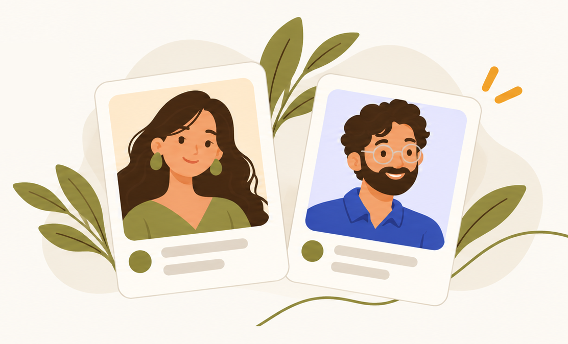 Illustrated therapist profile cards