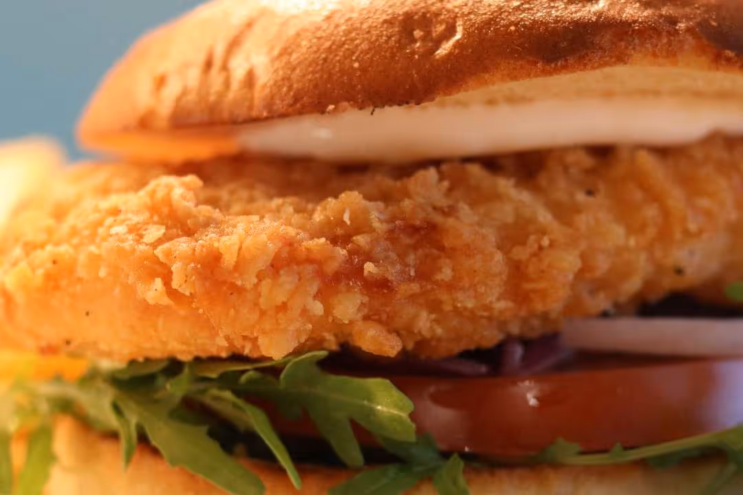 Chicken Burger cooked in our 5* rated kitchen at our kids play centre 