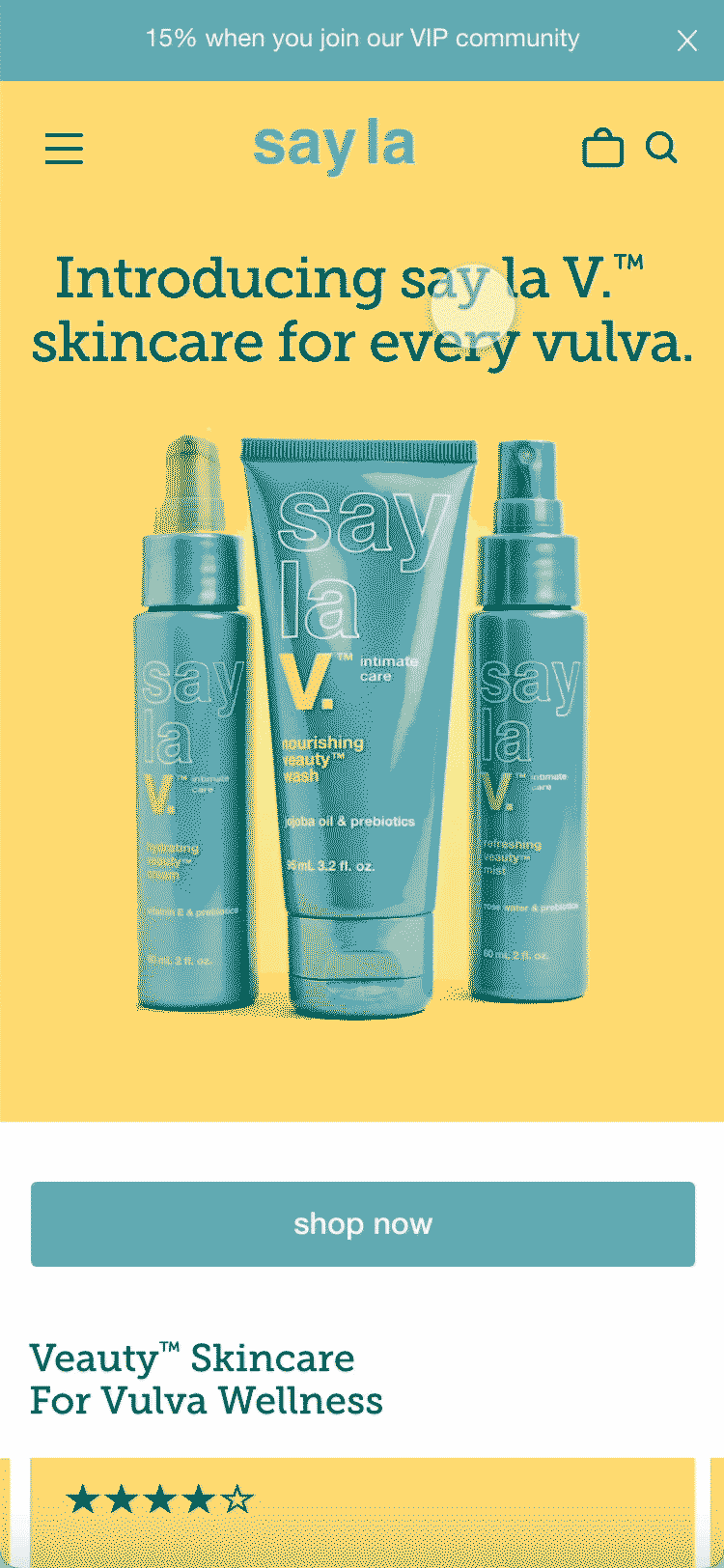 Mobile screen showing a kitchen with a virtual tour badge