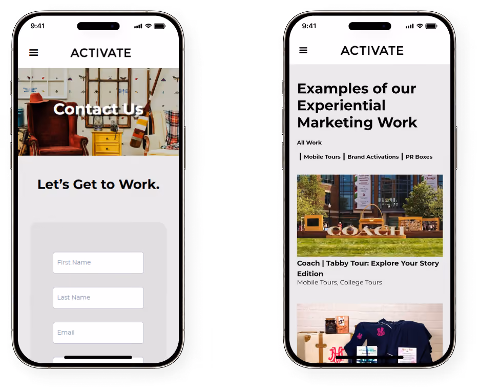 Activate Experiential Screenshot