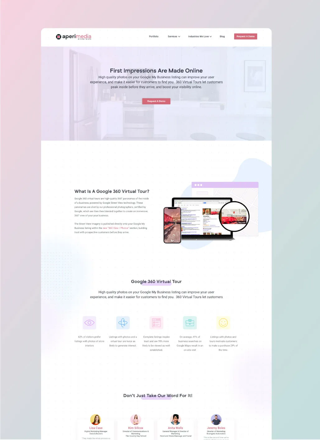 web design for AperiMedia, a Designity client.