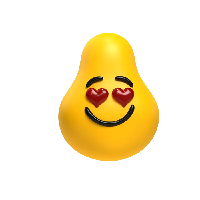 A smiling Designity blob with sunglasses on.