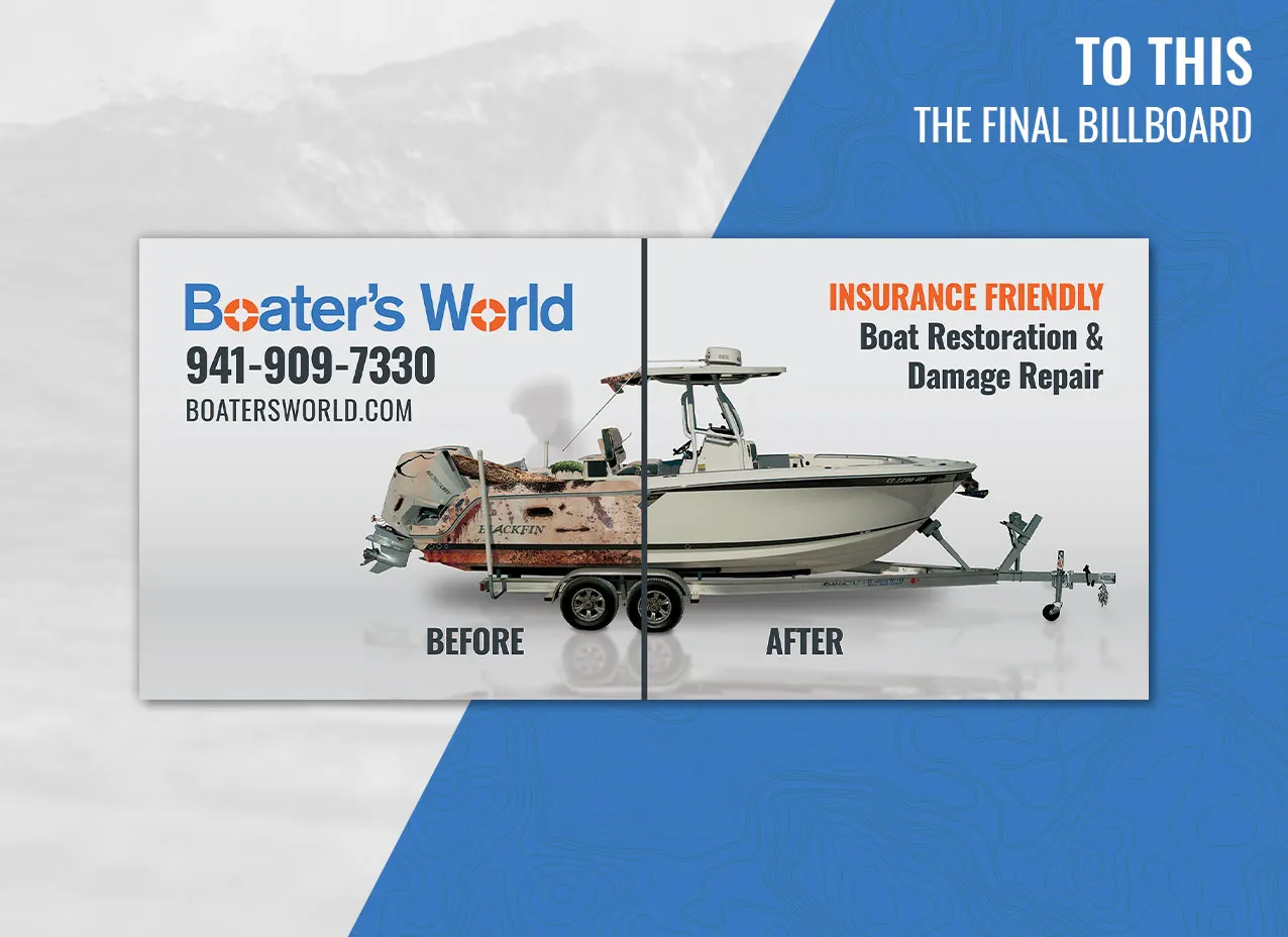 Billboard design created for Boater's World.