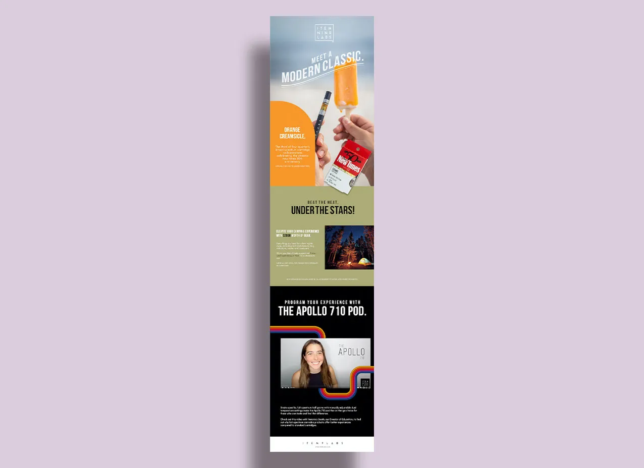 Vinyl banner design created for Item 9 Labs.