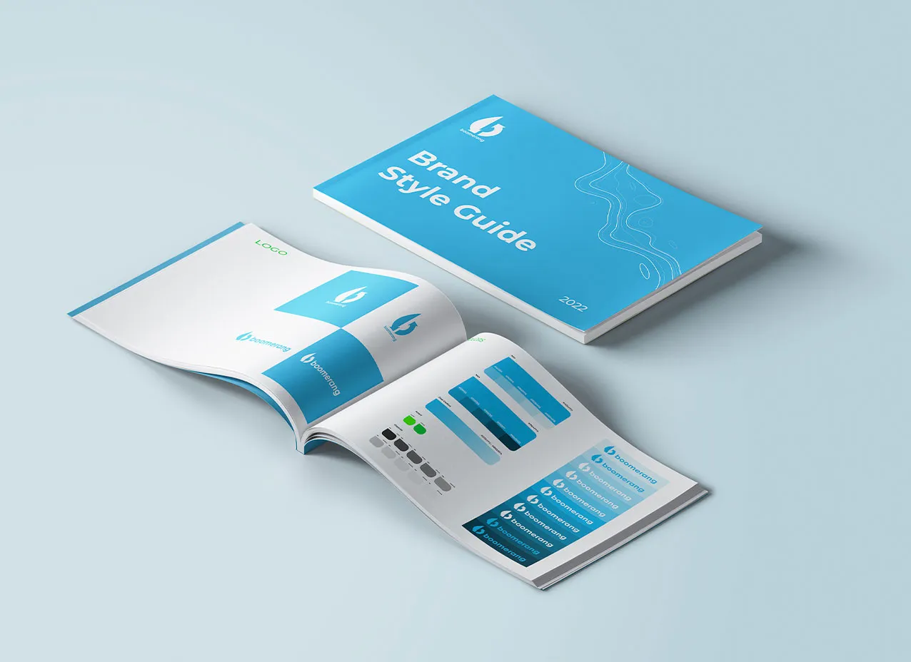 Brand guidelines created for Boomerang Water.