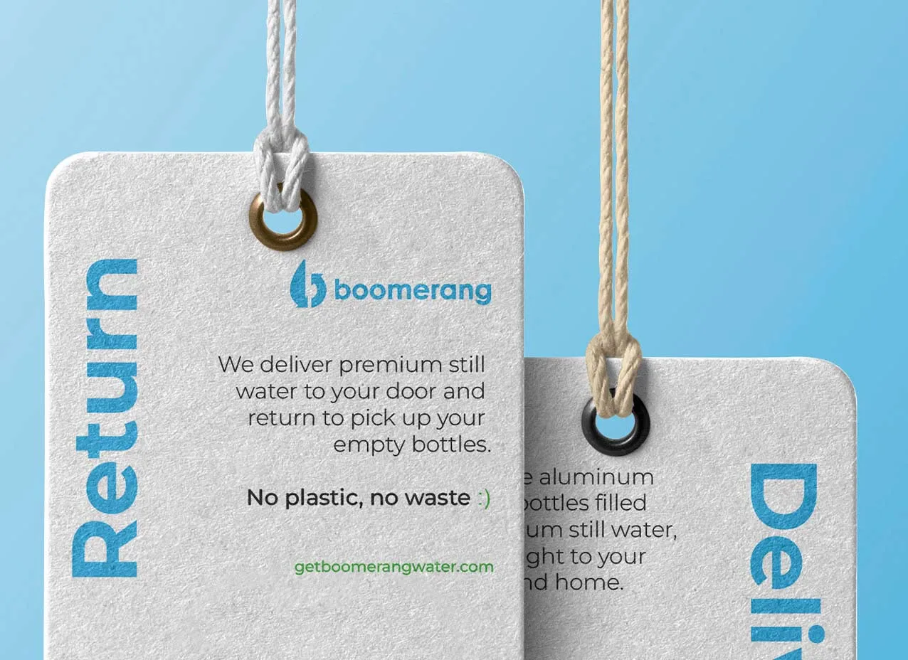 Label design created for Boomerang Water.