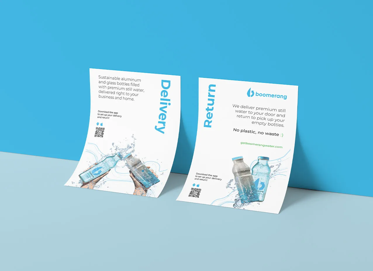 Brand guidelines created for Boomerang Water.