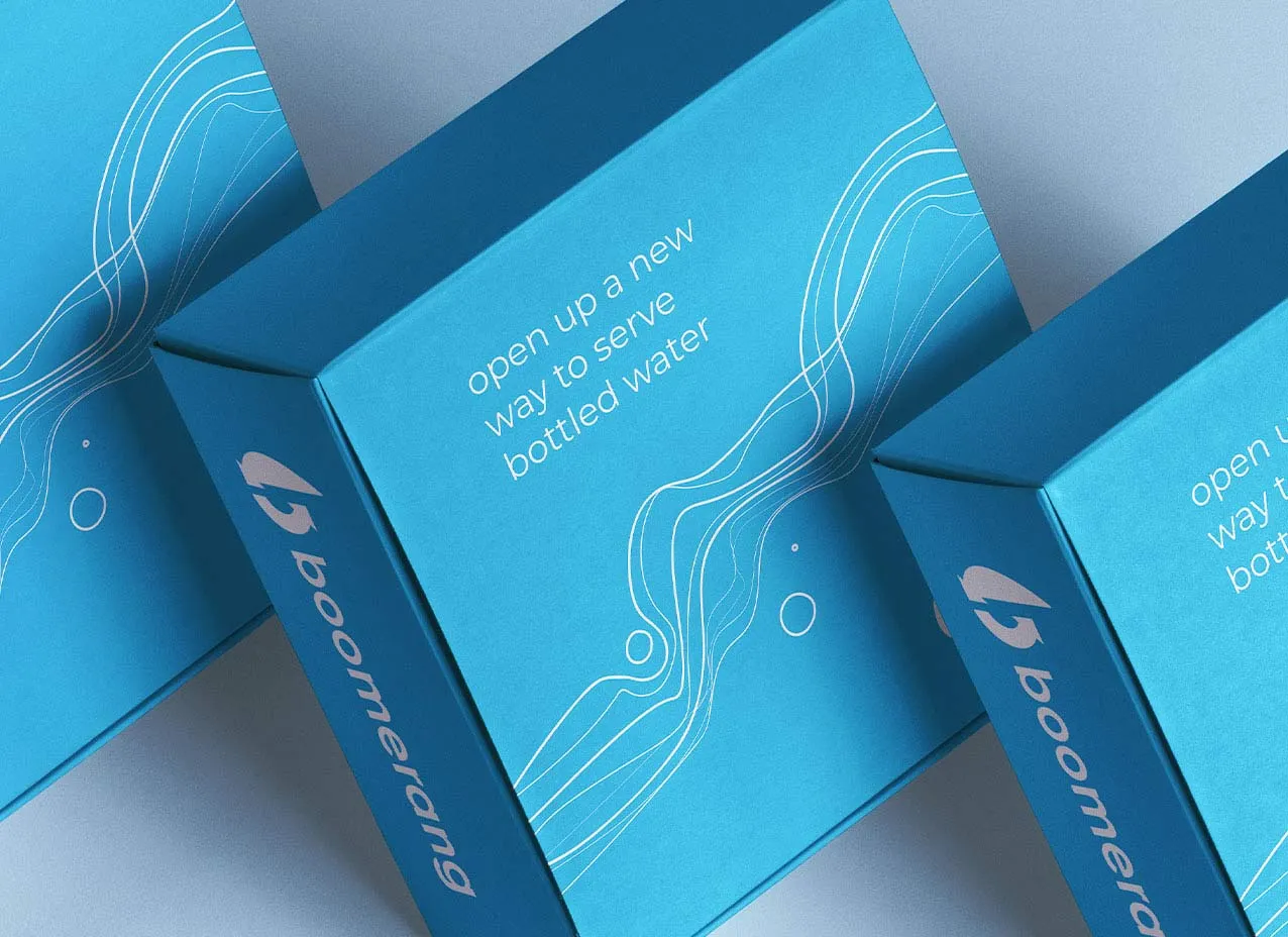 Package design created for Boomerang Water.