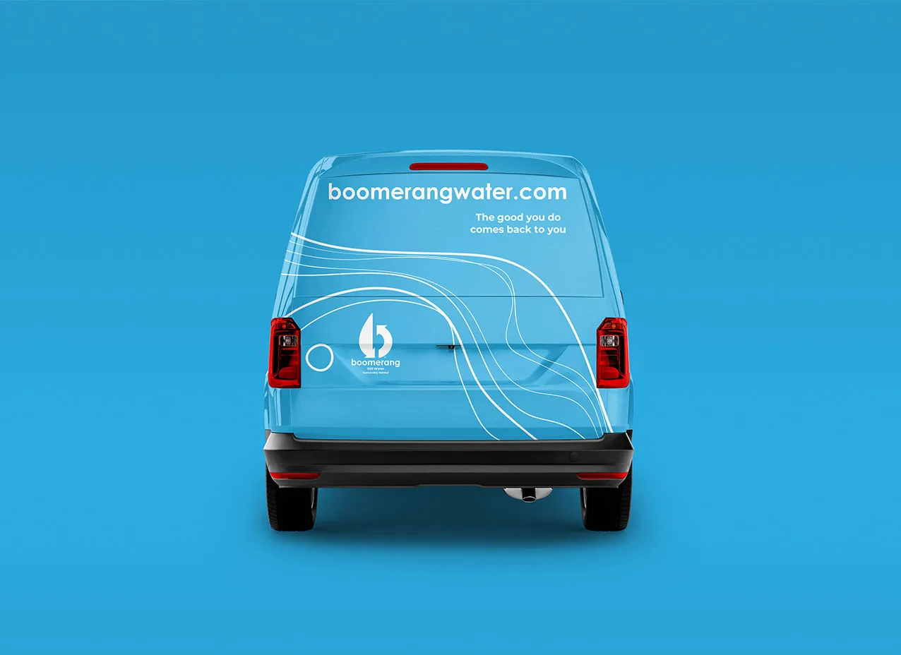 Vinyl adhesive design created for Boomerang's trailer and van.