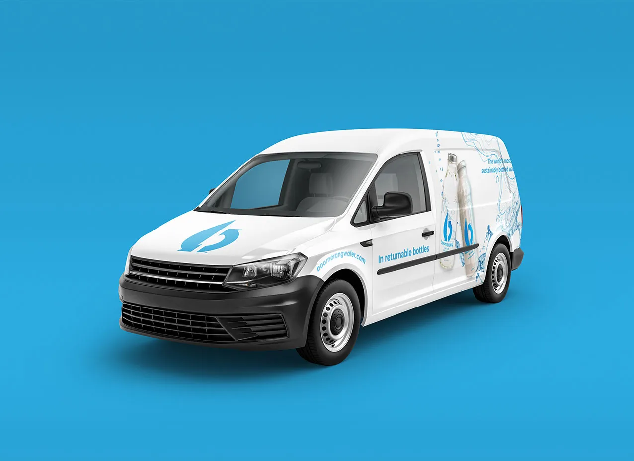 Vinyl adhesive design created for Boomerang's trailer and van.