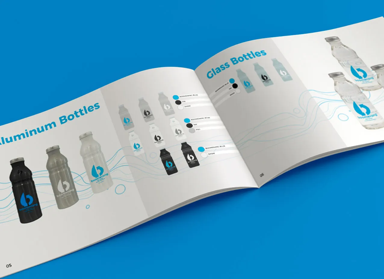 Custom brochure design created for Boomerang Water.