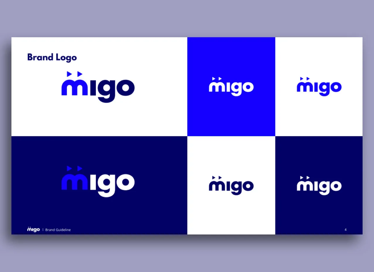 Brand guidelines created for Migo, a Designity client.