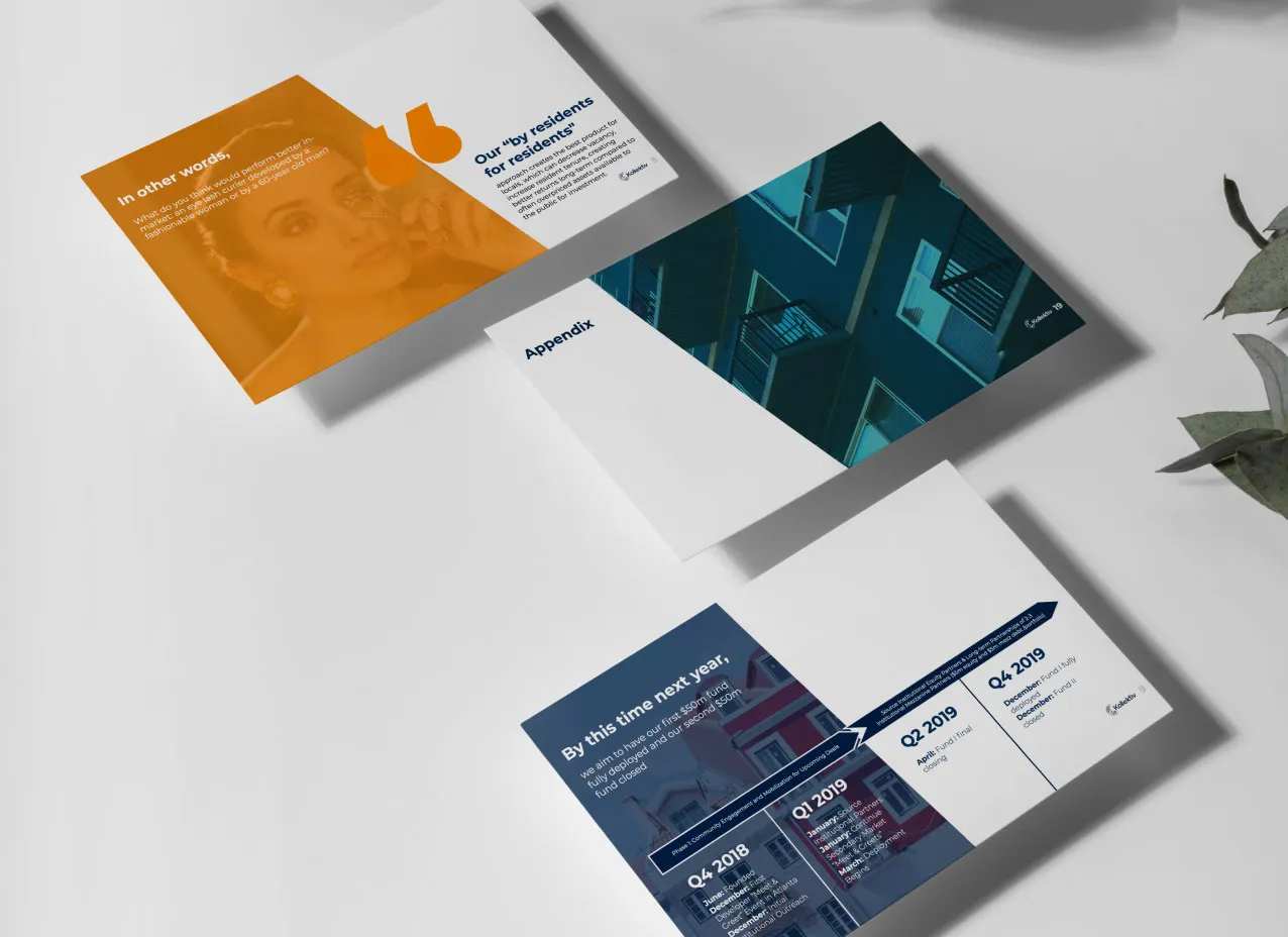 Brochure and presentation design created for Kollectiv, a Designity client.