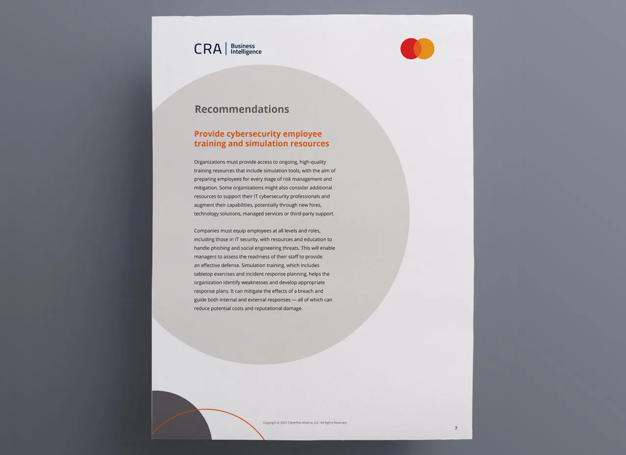 Business intelligence report designed for Mastercard, a Designity client.