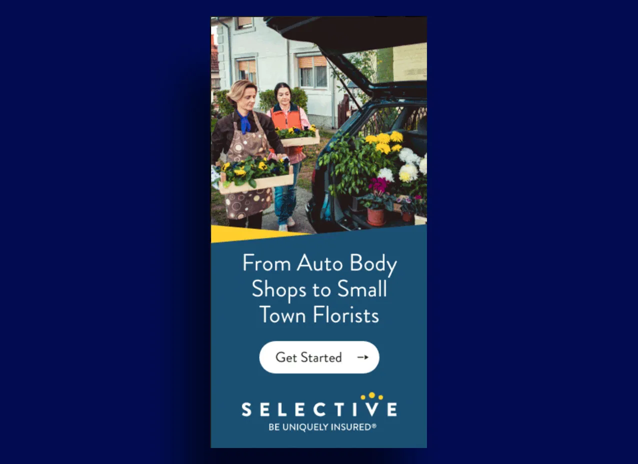 Digital ad design for Selective Insurance, a Designity client.