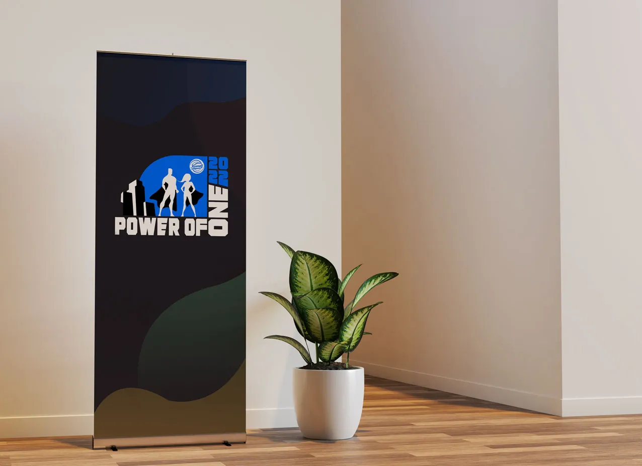 A superhero themed sample of collateral created for a Komet event.
