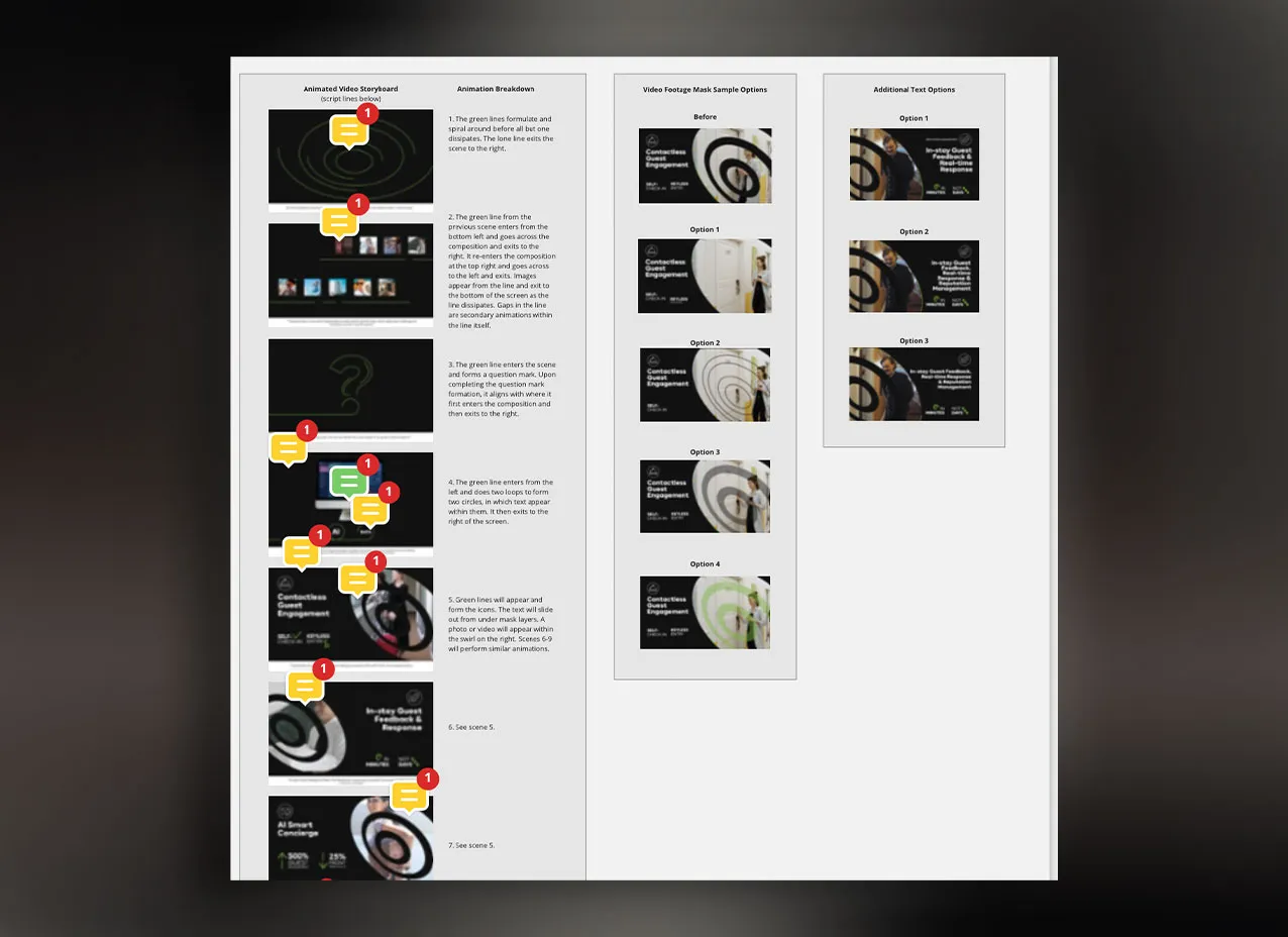 Storyboard from Venuelytic's new storyboard.