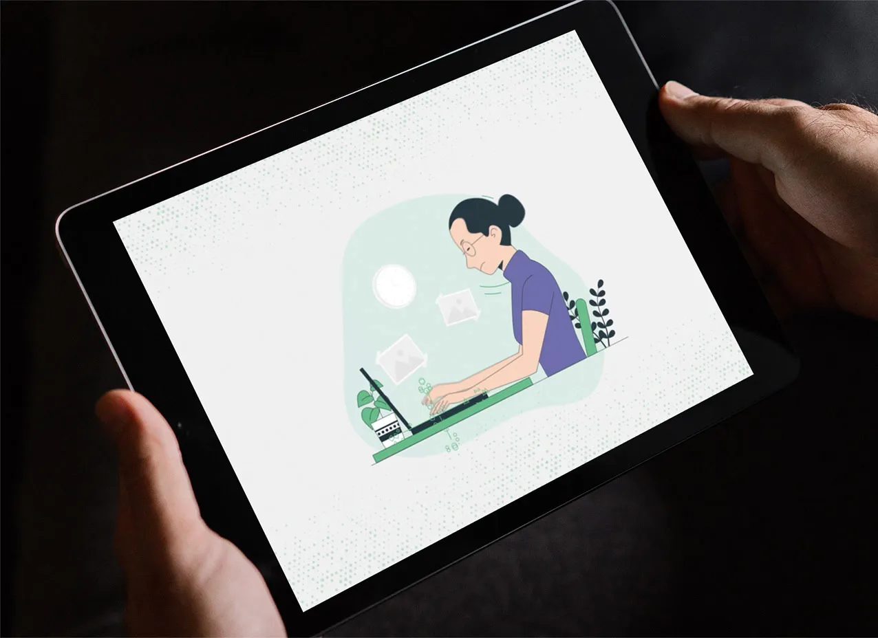 Frame from explainer video created for ibml.