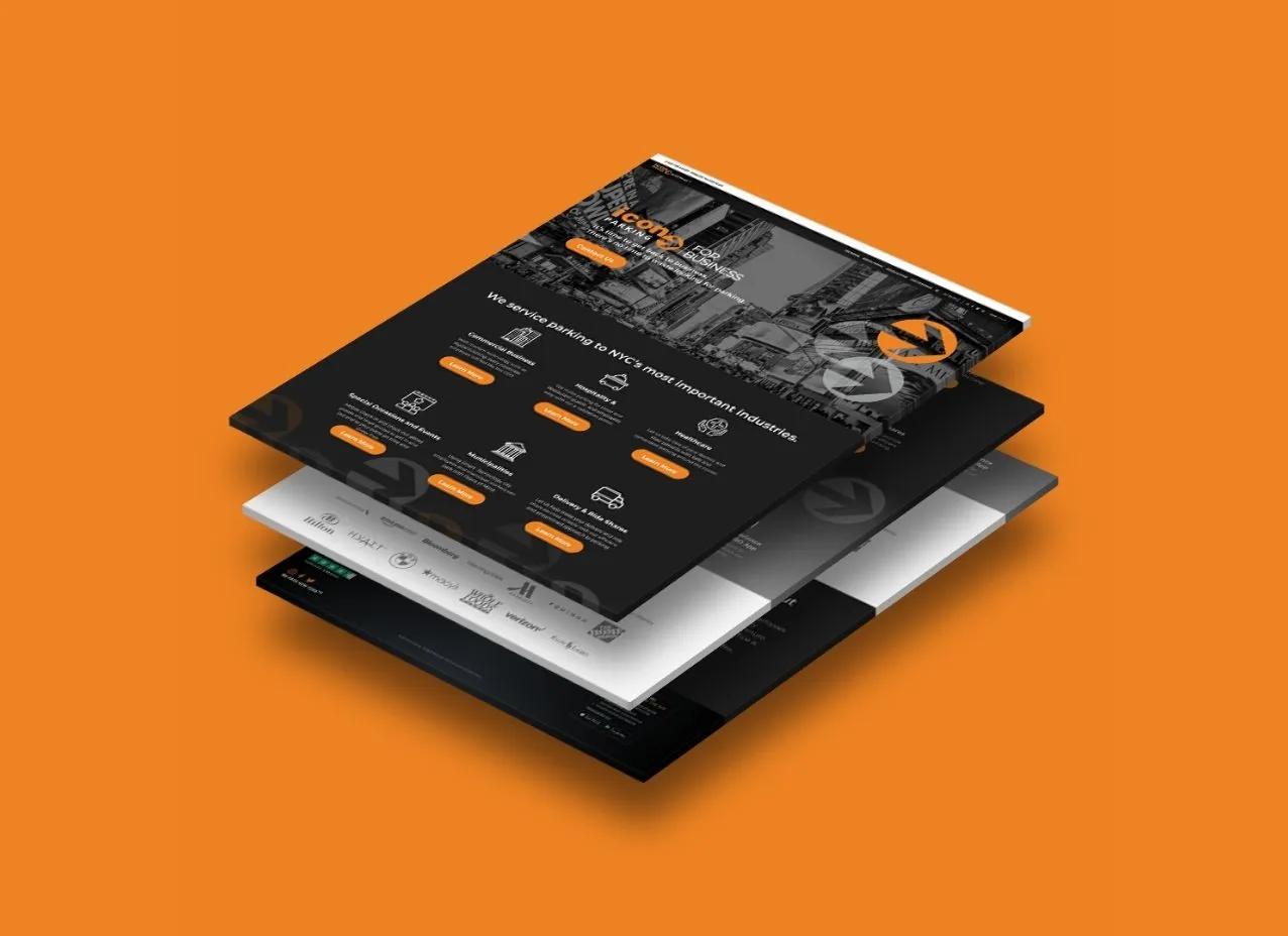 See the mockup of the landing page project for Icon Parking that Designity worked on.