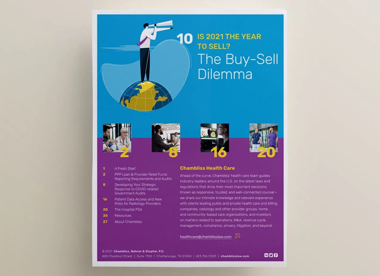 Magazine design created for Chambliss Law.