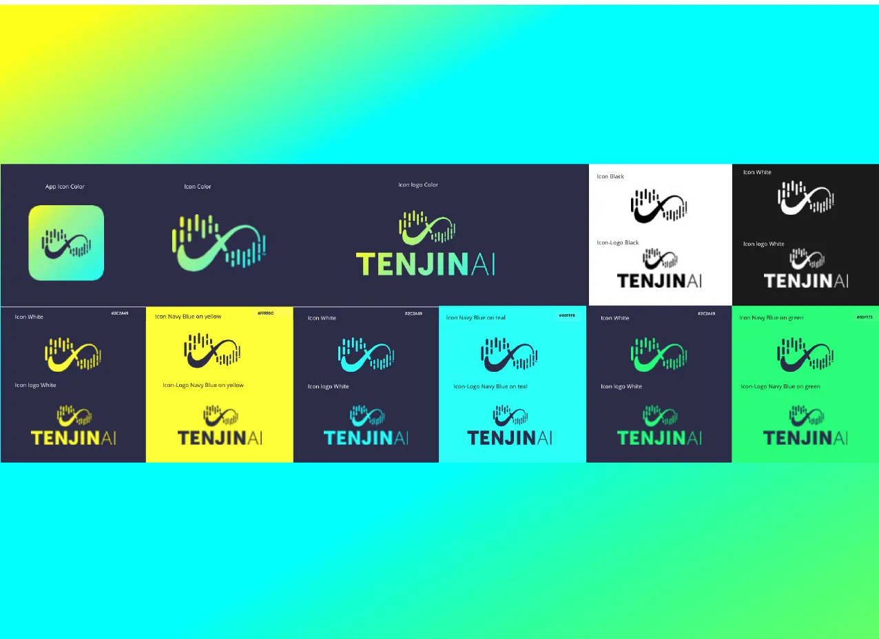 Designity created a complete logo system for Tenjin AI.
