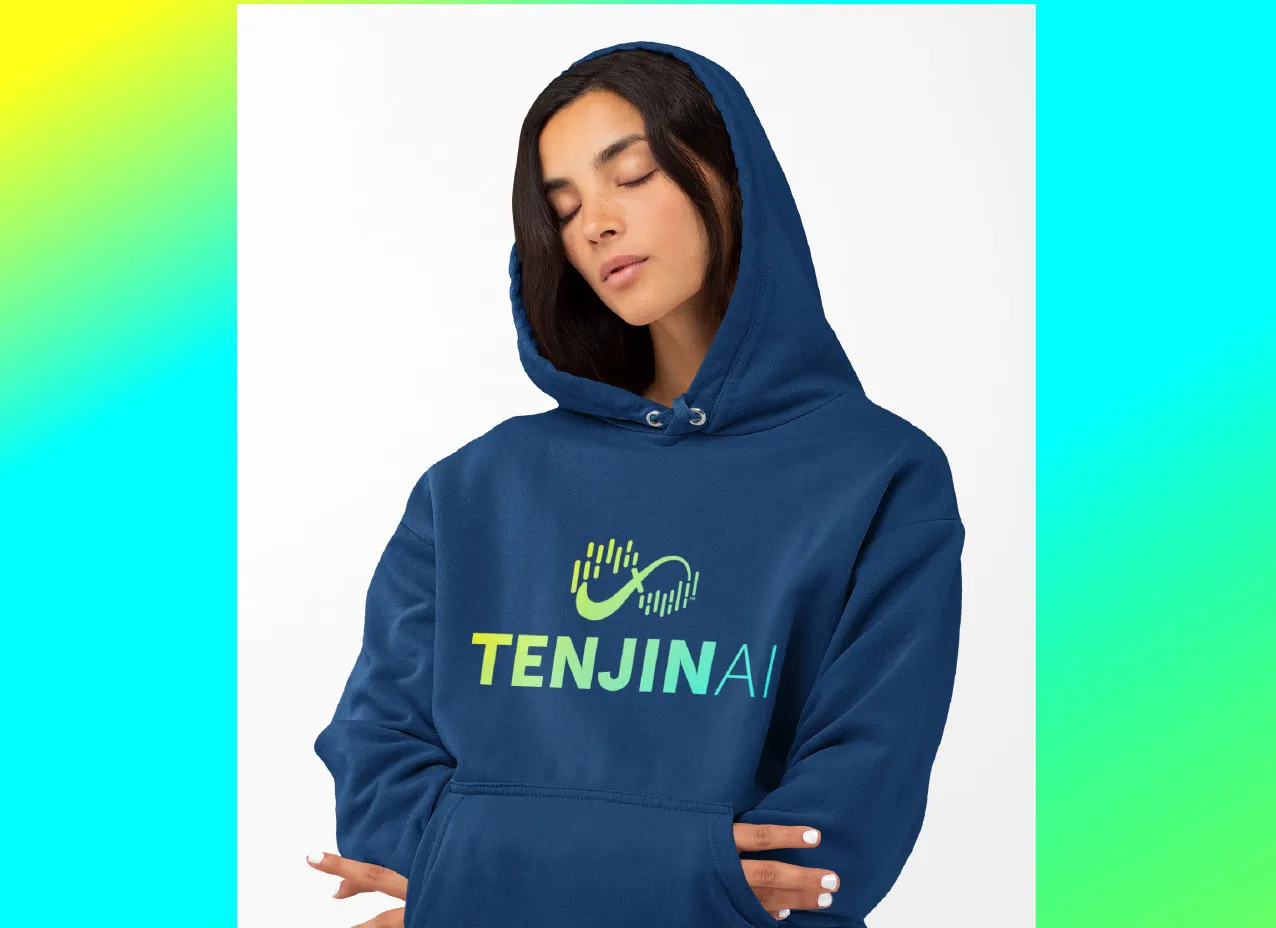 Logo design for TenjinAI, a Designity client.
