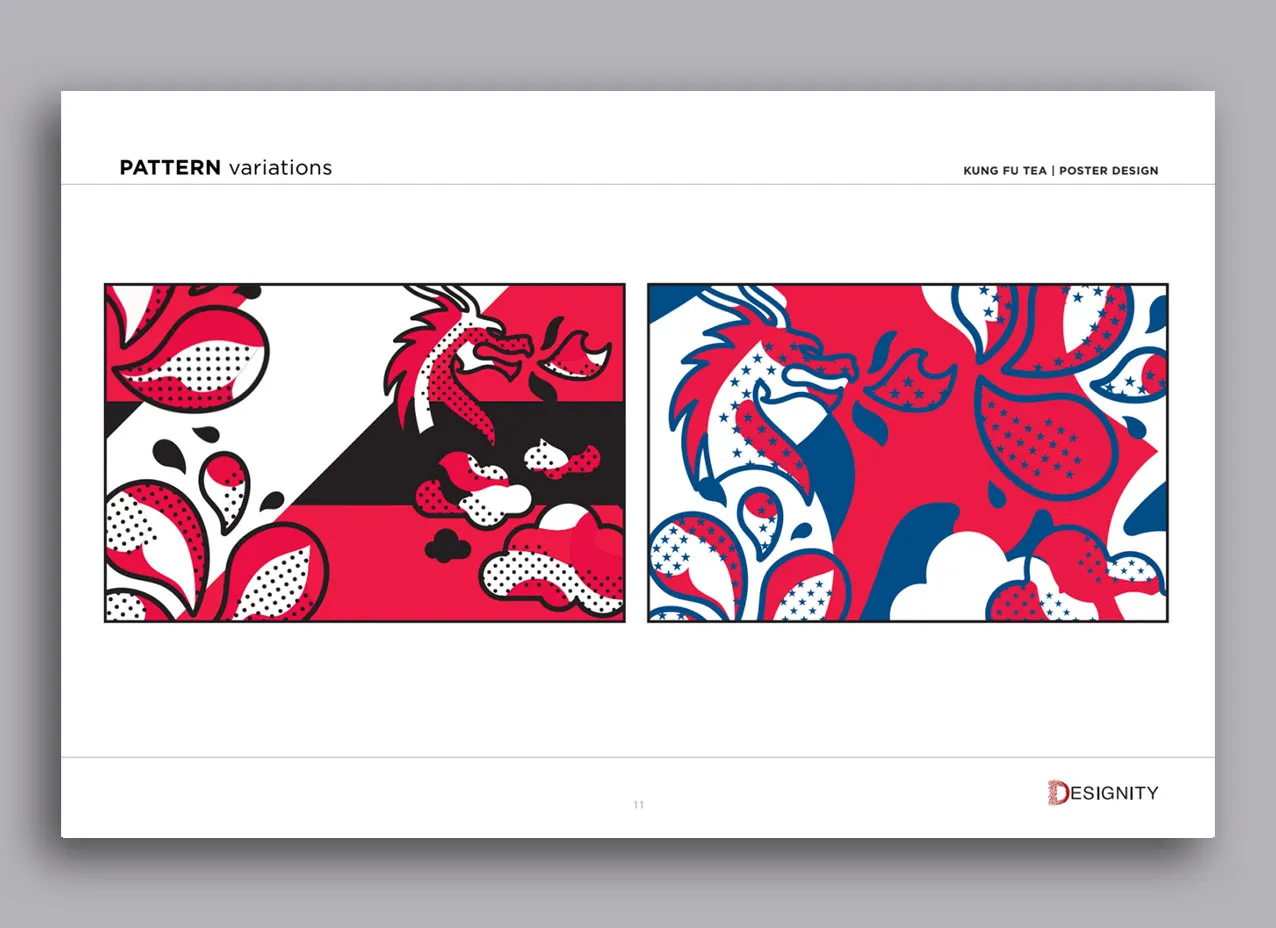 Slide from a presentation design created for Kung Fu Tea.