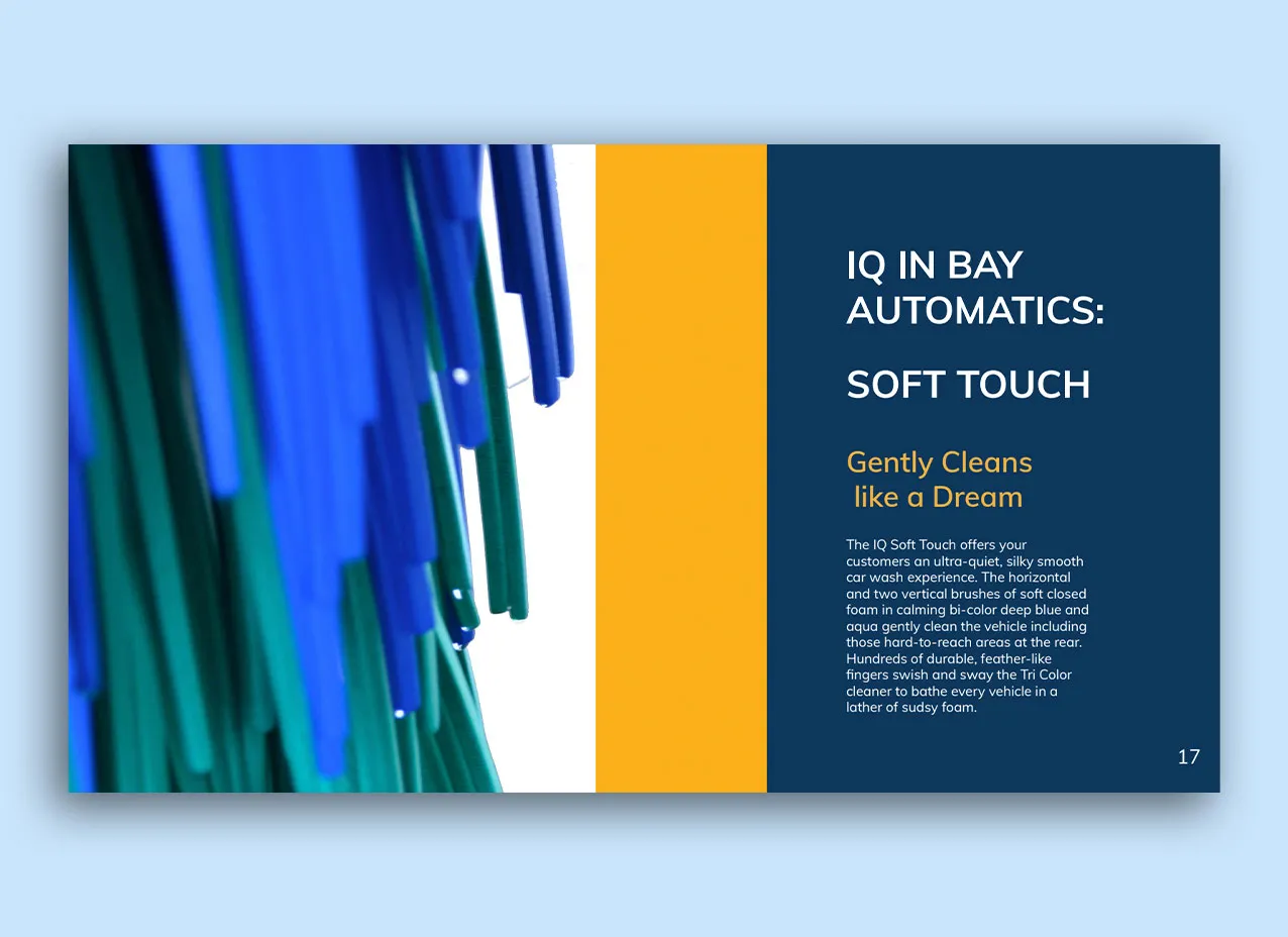 Presentation deck design created for D&S Car Wash Systems.