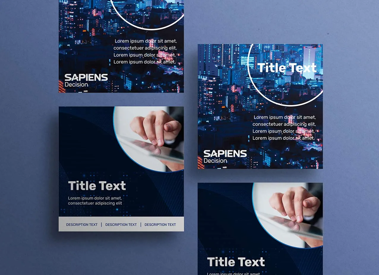 Social media designs created for Sapiens, a Designity client.